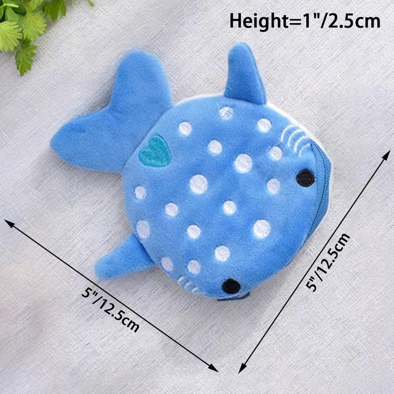 SCORYULE Cute Whale Shark Coin Purse, 4PCS Funny and Practical Coin Pouch, Kawaii Wallet with Zipper Keychain for Women - Image 2